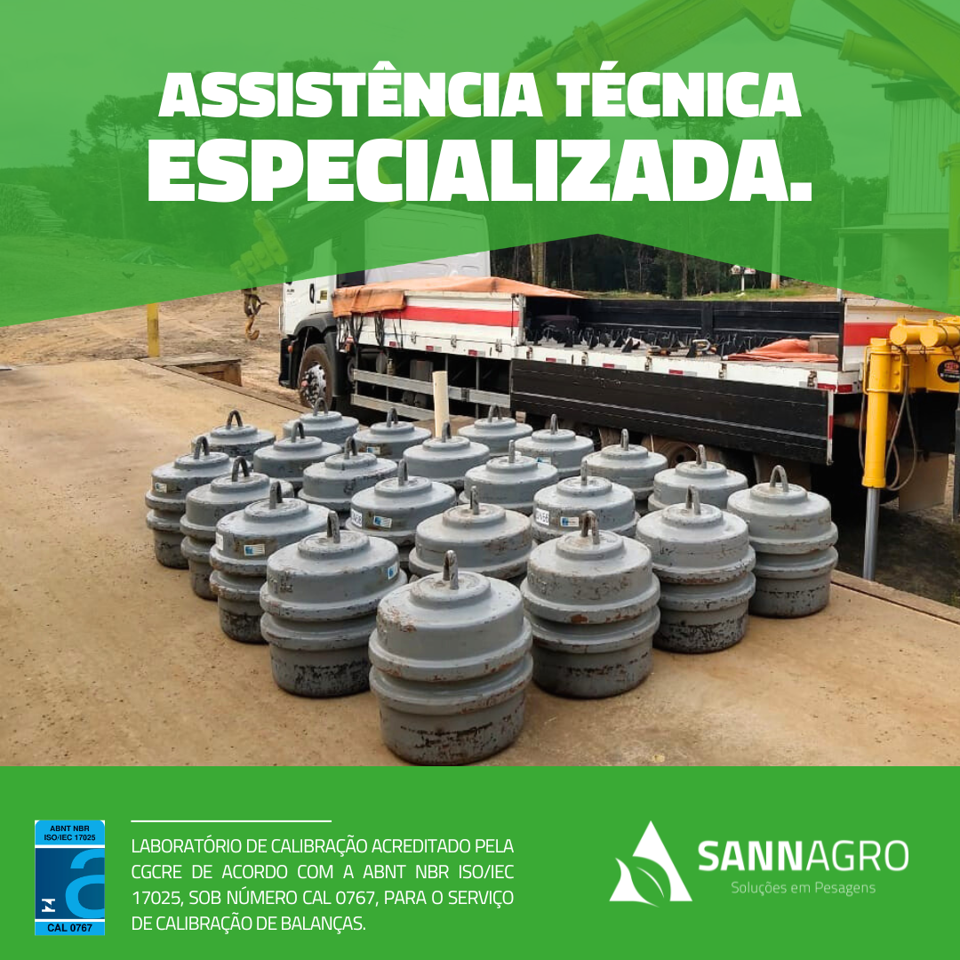 Assistência técnica e calibração de balanças Sannagro